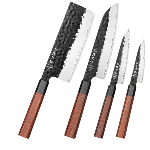 Japanese Knife Set - 4PC Stainless Steel Forged Kitchen Knives