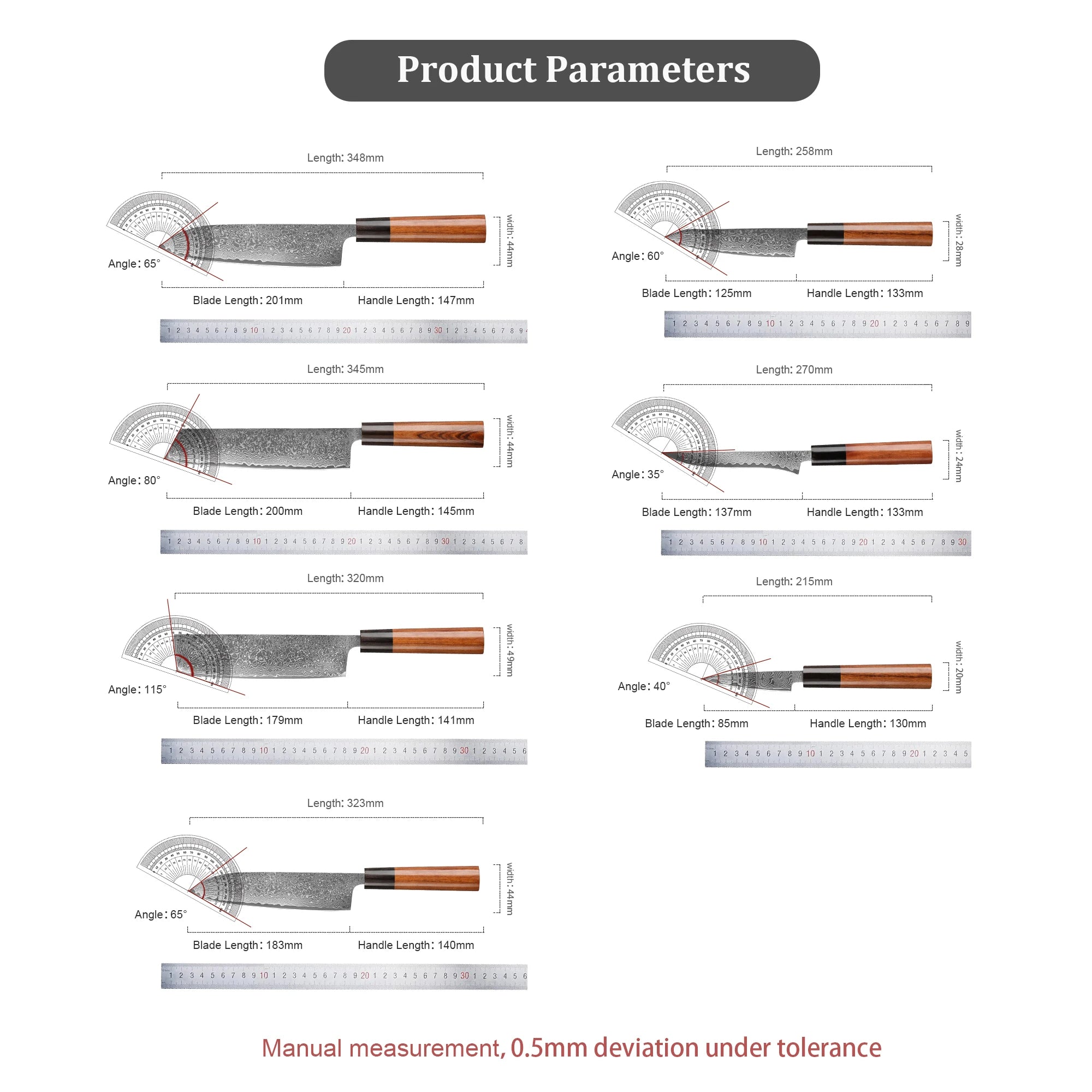 Japanese Knife Set - Ultra Sharp 67-Layer Damascus Steel Kitchen Knives