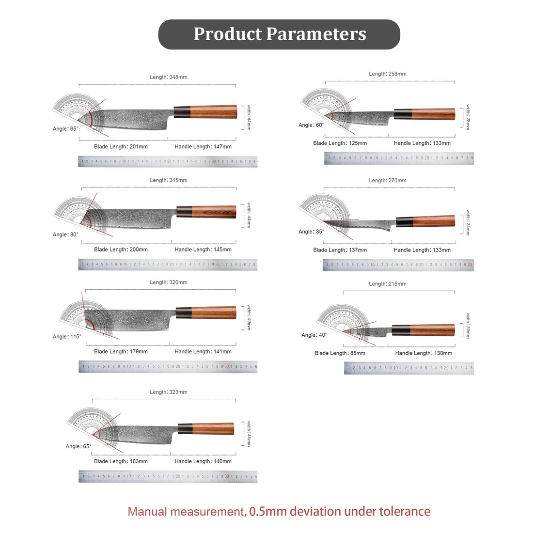 Japanese Knife Set - Ultra Sharp 67-Layer Damascus Steel Kitchen Knives