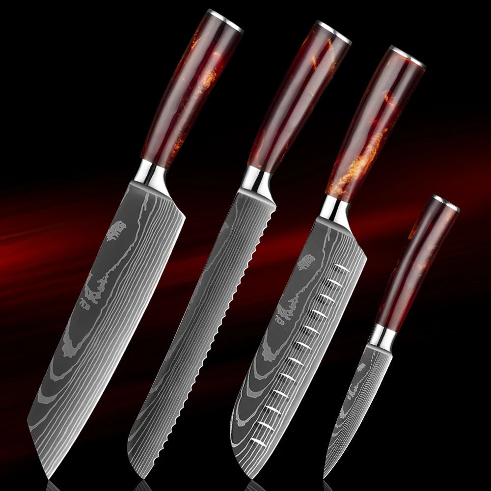 8-Piece Japanese Knife Set - Ultra Sharp Stainless Steel Kitchen Knives