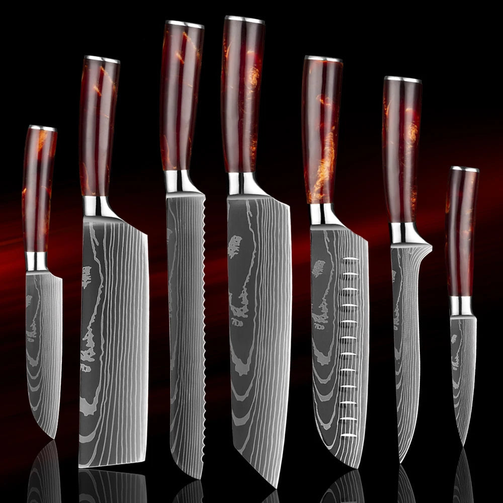 8-Piece Japanese Knife Set - Ultra Sharp Stainless Steel Kitchen Knives