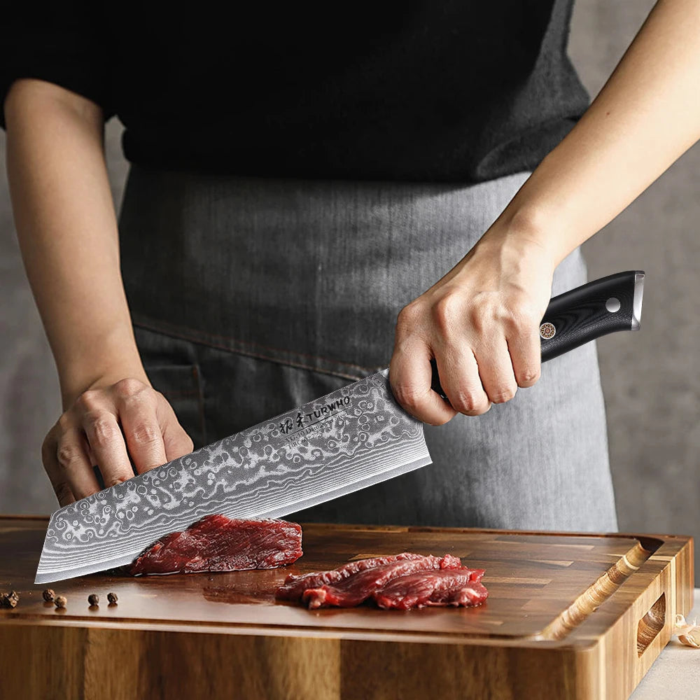 TURWHO Japanese Knife Set - Professional Utility, Santoku & Kiritsuke in Gift Box
