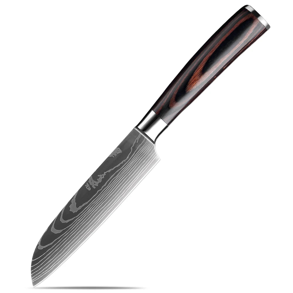 XITUO Japanese Knife Set – 5-Piece Professional Kitchen Knives with Ergonomic Pakkawood Handles