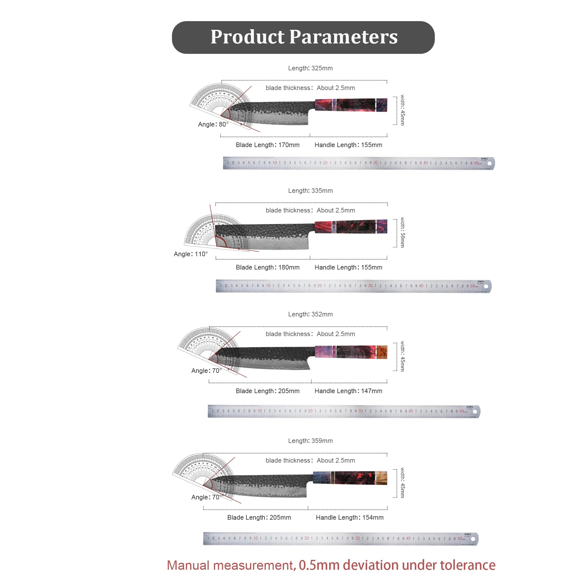 Japanese Knife Set - VG10 Damascus Steel