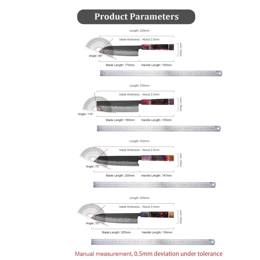 Japanese Knife Set - VG10 Damascus Steel