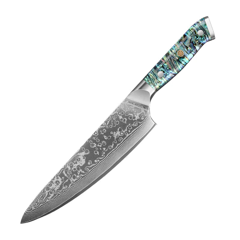 Japanese Damascus Steel Chef Knife Set – 8 PCS with Abalone Shell Handle