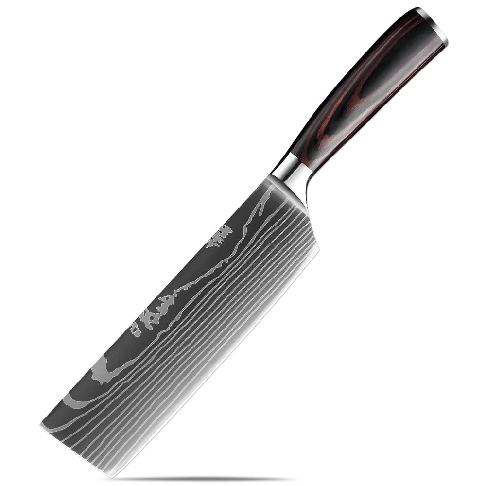 XITUO Japanese Knife Set – 5-Piece Professional Kitchen Knives with Ergonomic Pakkawood Handles