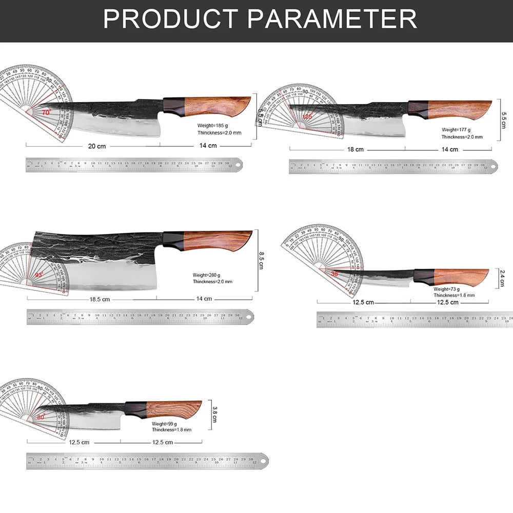 Japanese Knife Set - 5PCS Ultra Sharp High Carbon Chef Knives