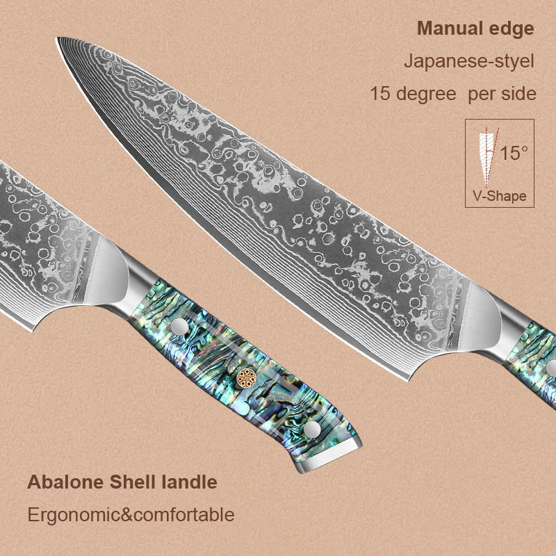 Japanese 67-Layer Damascus Chef Knife Set - Ultra Sharp Kitchen Essentials