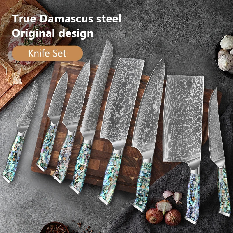 Japanese 67-Layer Damascus Chef Knife Set - Ultra Sharp Kitchen Essentials