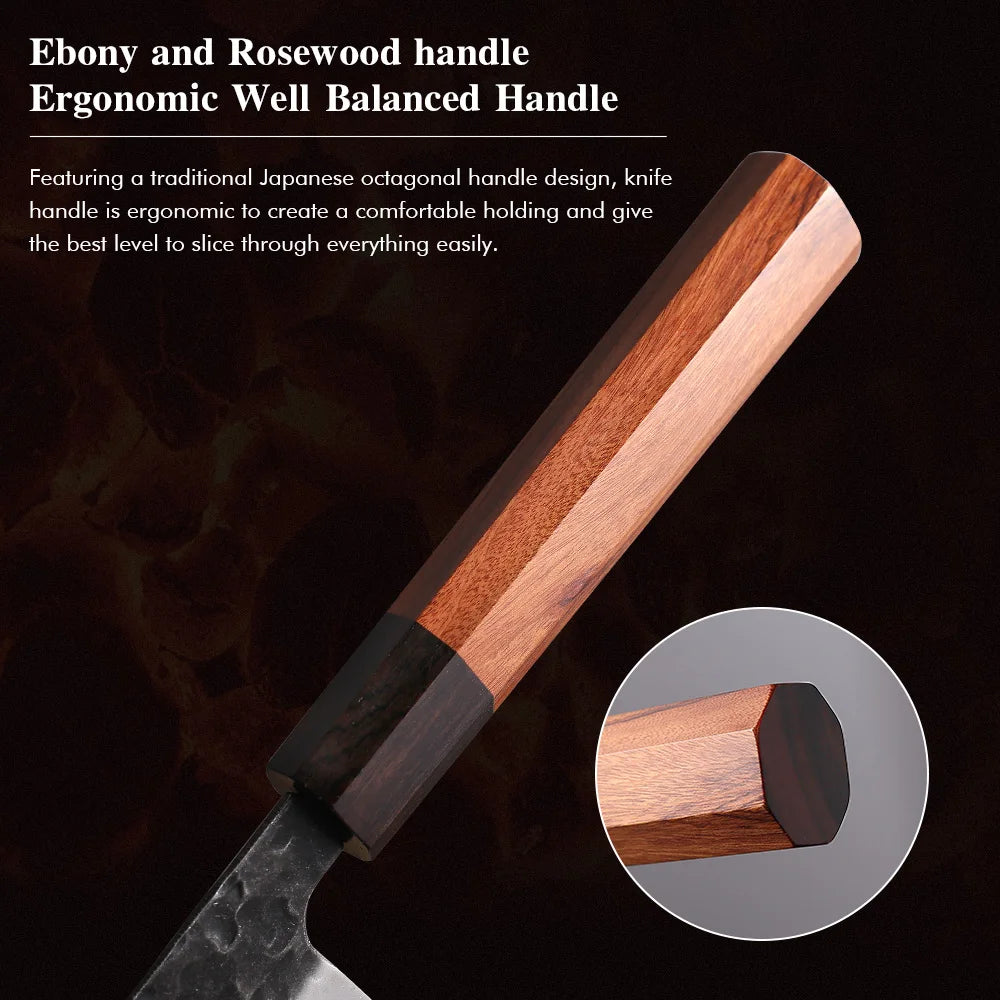 YIZEMA Japanese Knife Set - Kiritsuke, Santoku & Paring Knives with 3-Layer Composite Steel