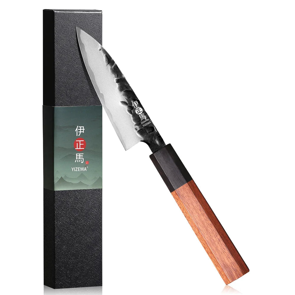 YIZEMA Japanese Knife Set - Kiritsuke, Santoku & Paring Knives with 3-Layer Composite Steel