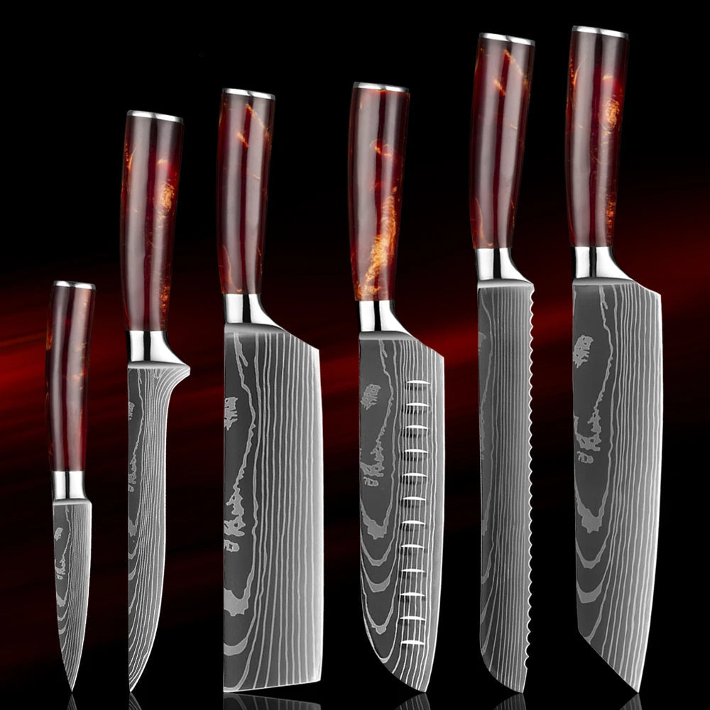 8-Piece Japanese Knife Set - Ultra Sharp Stainless Steel Kitchen Knives