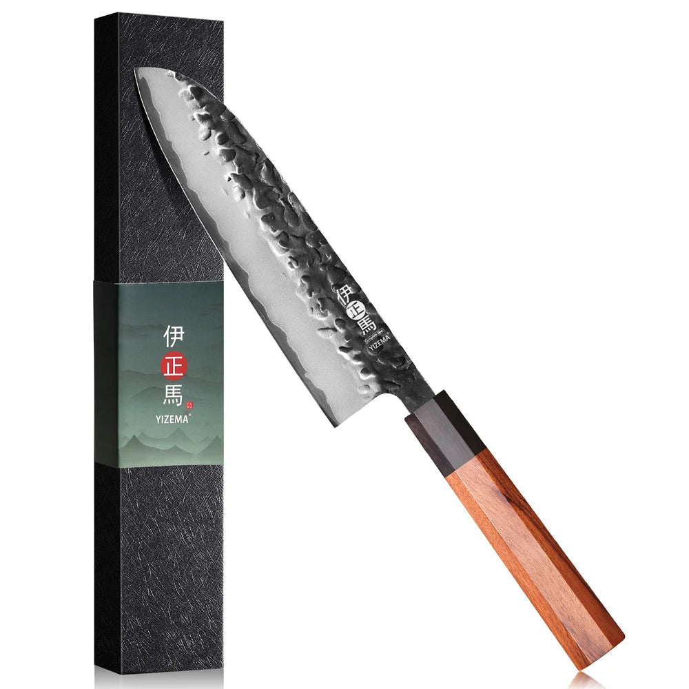 YIZEMA Japanese Knife Set - Kiritsuke, Santoku & Paring Knives with 3-Layer Composite Steel