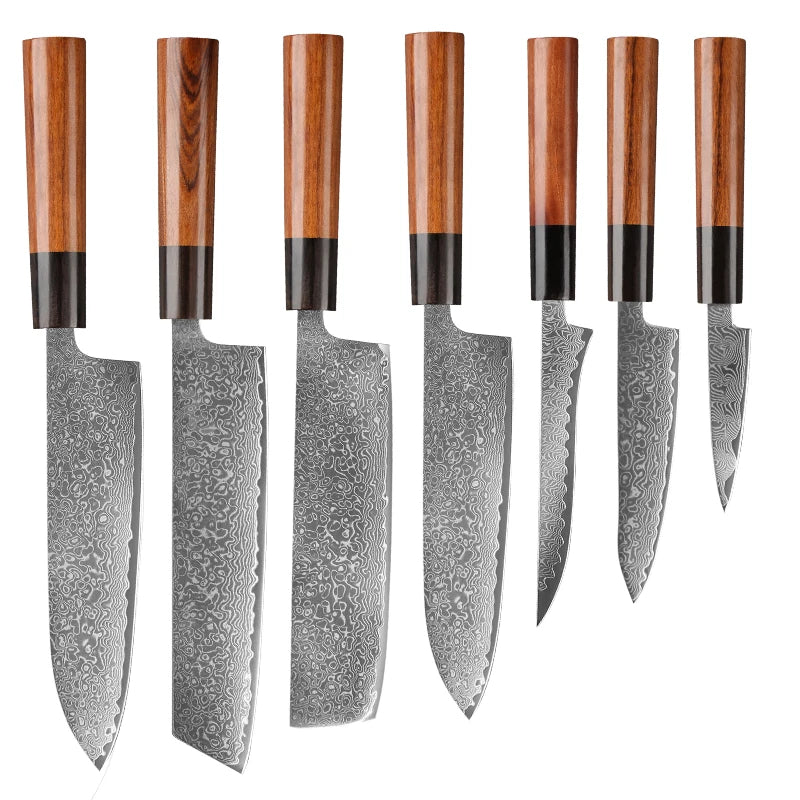 Japanese Knife Set - Ultra Sharp 67-Layer Damascus Steel Kitchen Knives