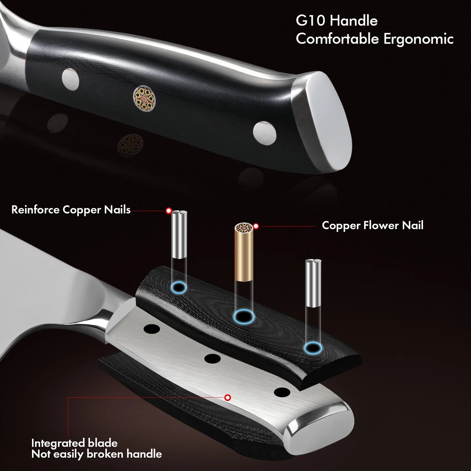 TURWHO Japanese Knife Set - Professional Utility, Santoku & Kiritsuke in Gift Box