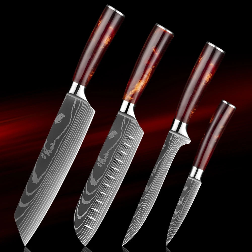 8-Piece Japanese Knife Set - Ultra Sharp Stainless Steel Kitchen Knives