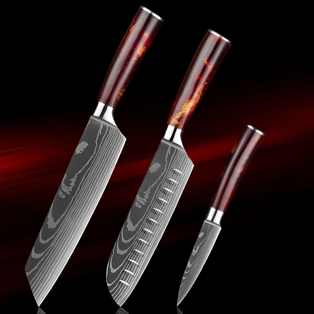 8-Piece Japanese Knife Set - Ultra Sharp Stainless Steel Kitchen Knives