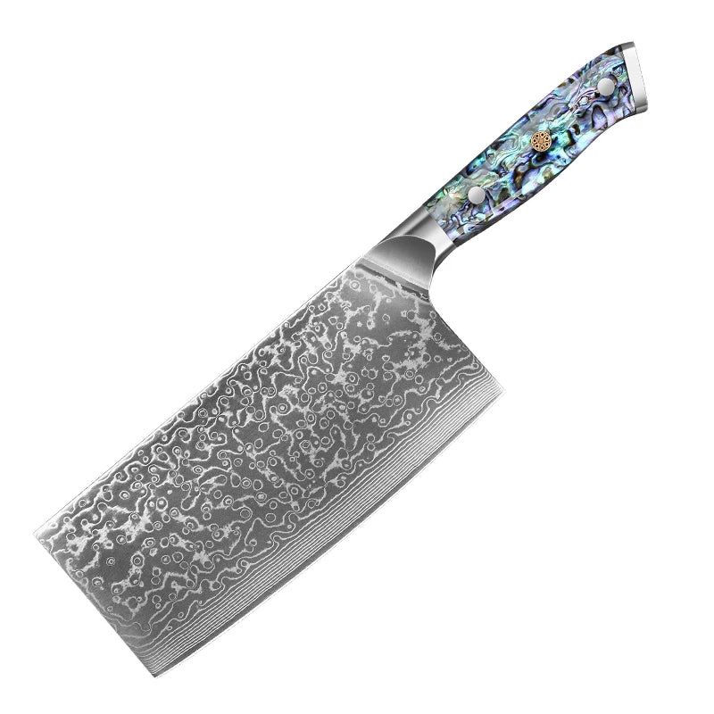 Japanese Damascus Steel Chef Knife Set – 8 PCS with Abalone Shell Handle