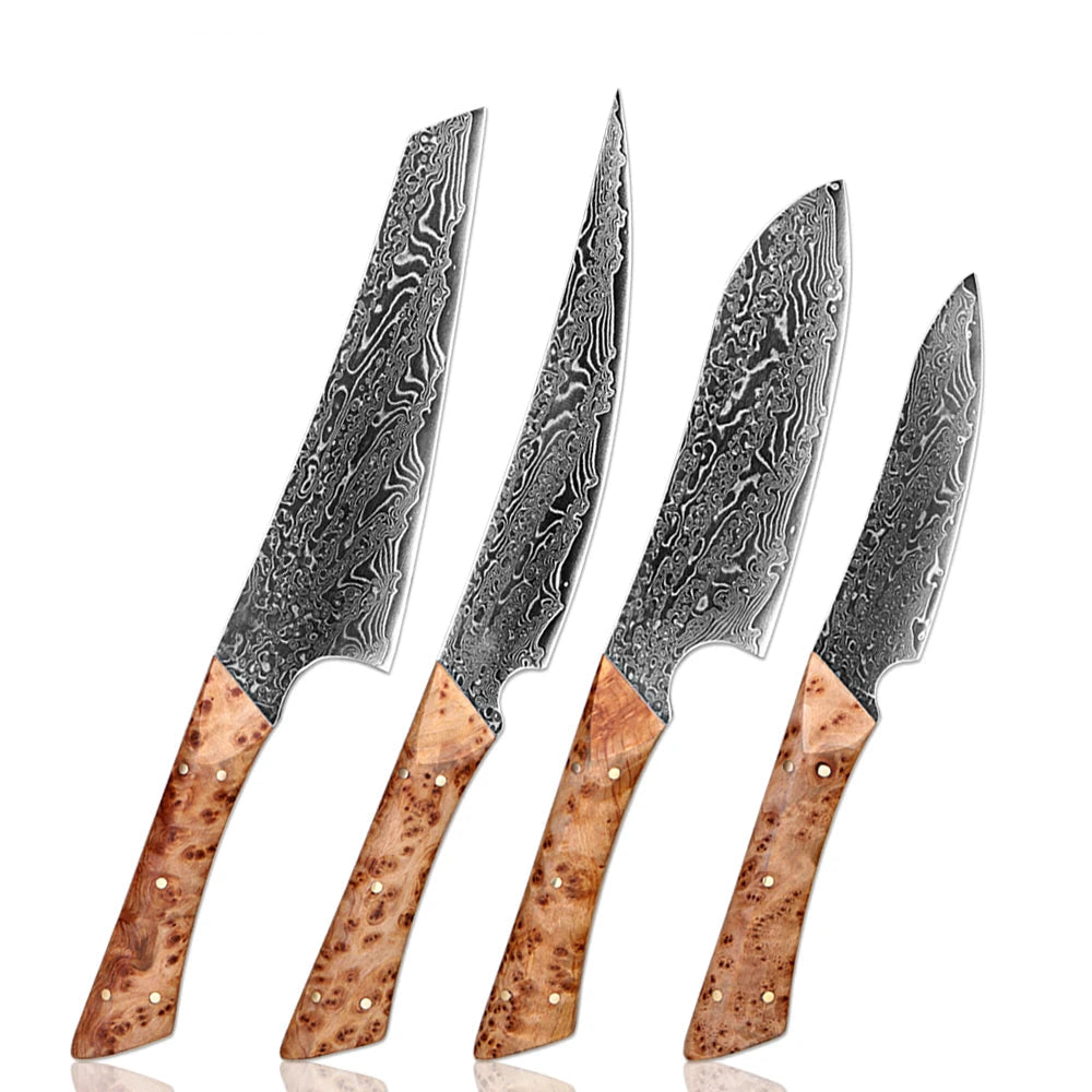 XITUO Japanese Knife Set - Handcrafted Damascus Steel Utility Knives with Pakkawood Handles