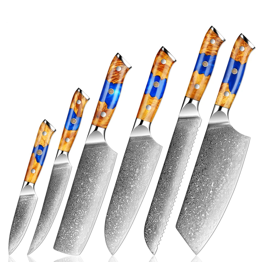 Xituo 67-Layer Japanese Knife Set - Professional Chef Knives with Resin Wooden Handle