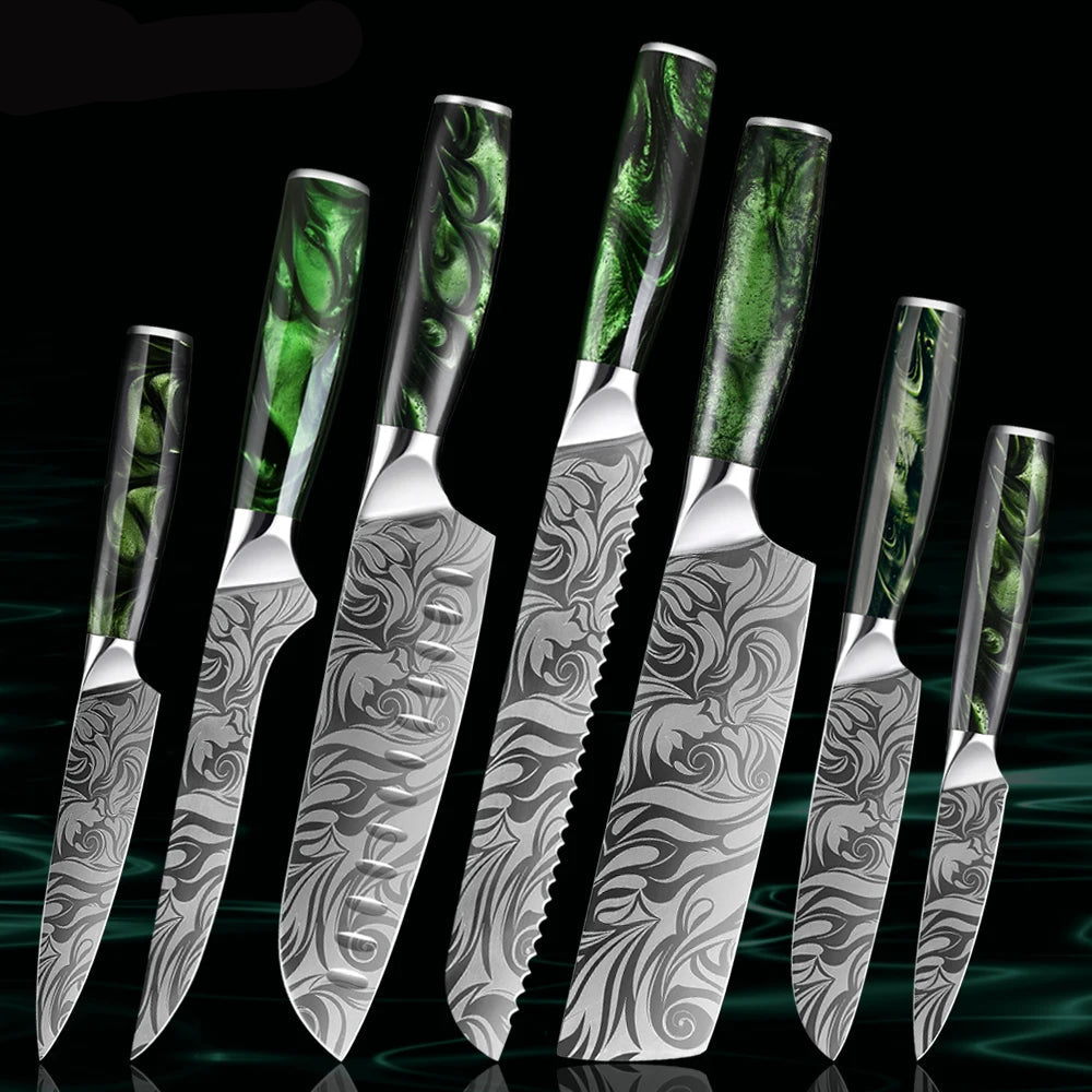 Japanese Knife Set – Premium Ultra-Sharp Stainless Steel Chef Knives with Resin Handles