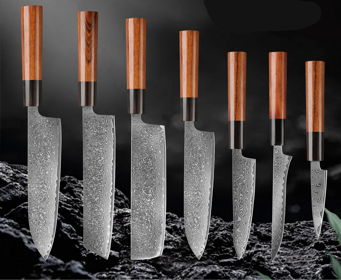 Japanese Knife Set - Ultra Sharp 67-Layer Damascus Steel Kitchen Knives