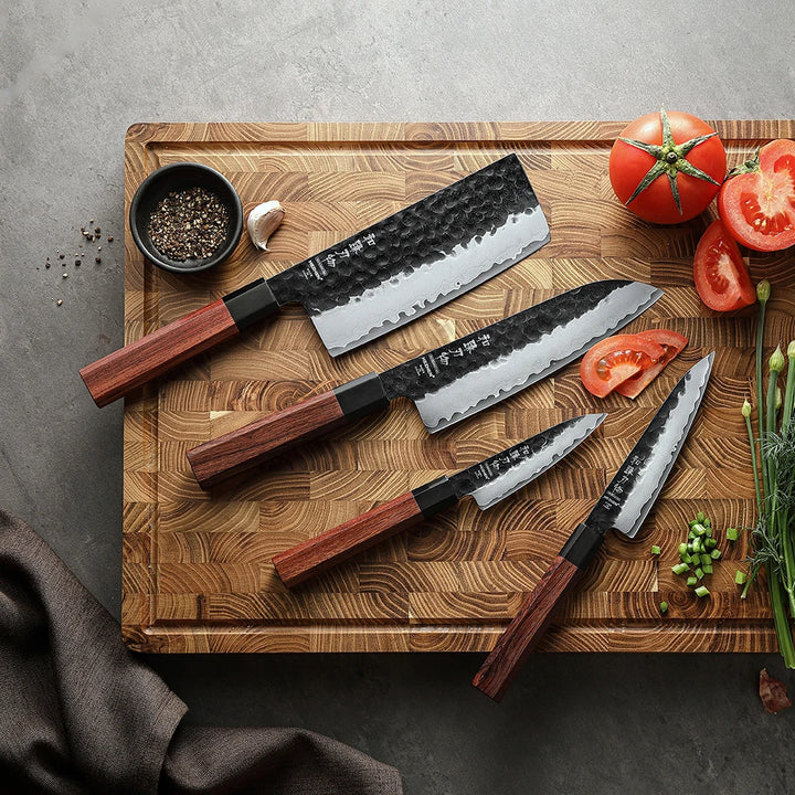 Japanese Knife Set - 4PC Stainless Steel Forged Kitchen Knives