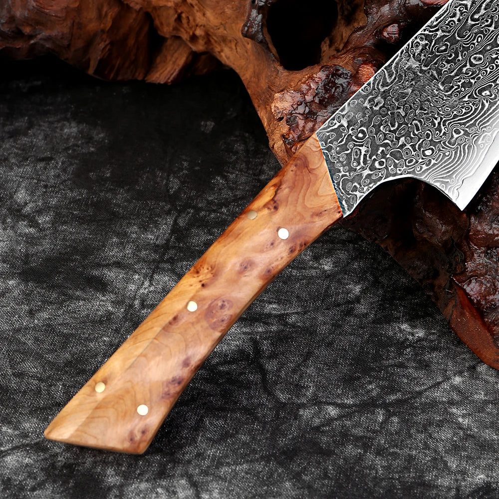 XITUO Japanese Knife Set - Handcrafted Damascus Steel Utility Knives with Pakkawood Handles