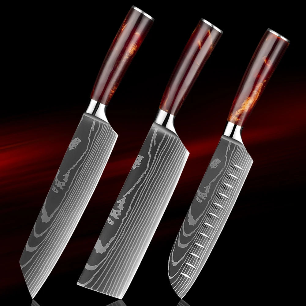 8-Piece Japanese Knife Set - Ultra Sharp Stainless Steel Kitchen Knives