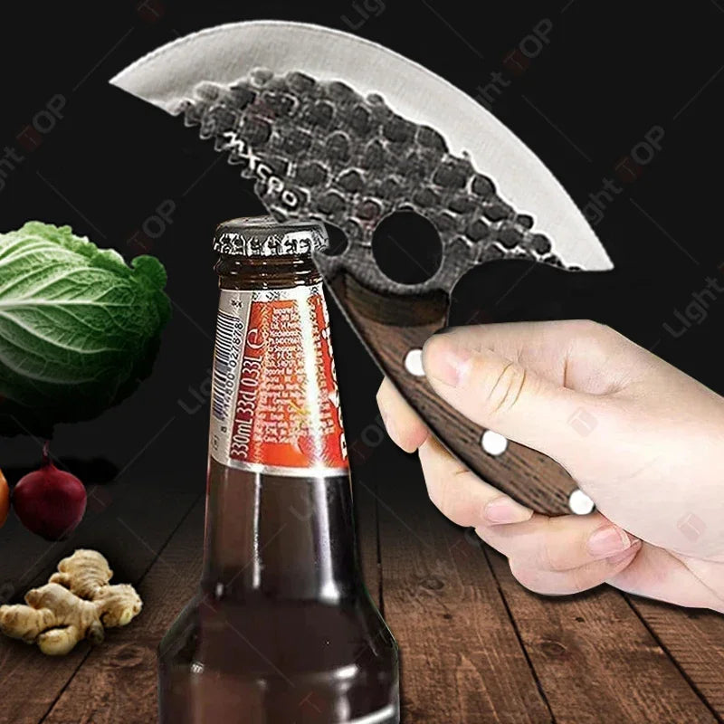 5-Piece Hand-Forged Japanese Knife Set with Wooden Handle