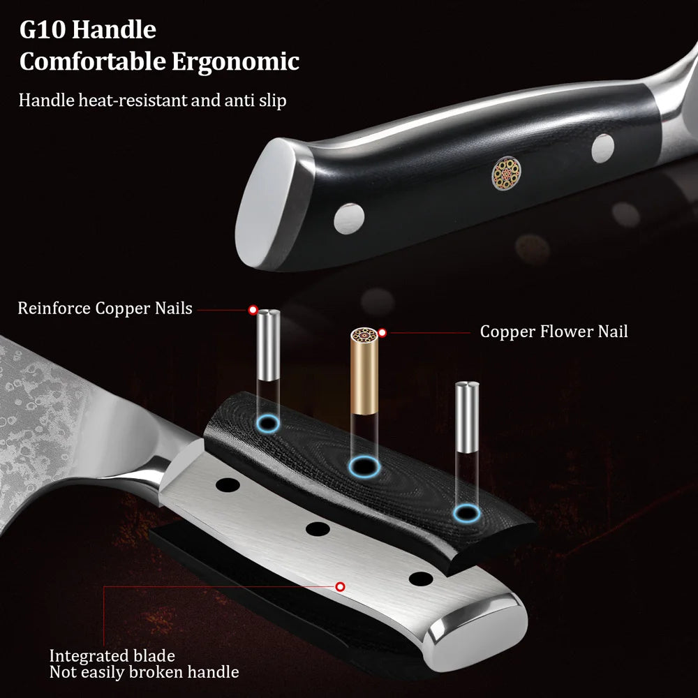 2PCS Japanese Knife Set - 67 Layer Damascus Steel Chef & Bunka Knives