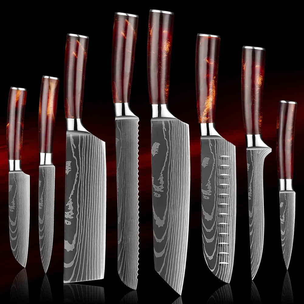 8-Piece Japanese Knife Set - Ultra Sharp Stainless Steel Kitchen Knives