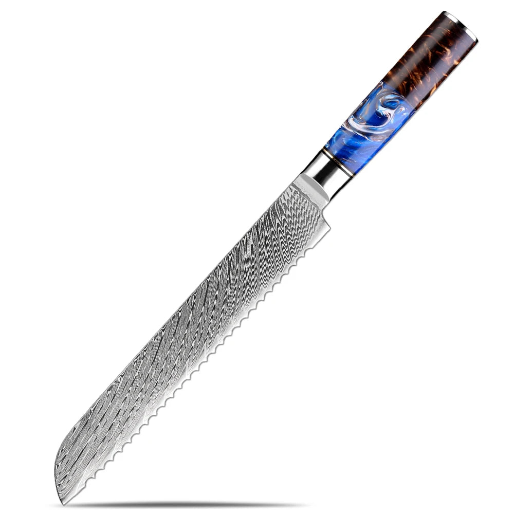 XITUO 7PCS Japanese Knife Set - Damascus Steel Chefs Knives with Resin Handle