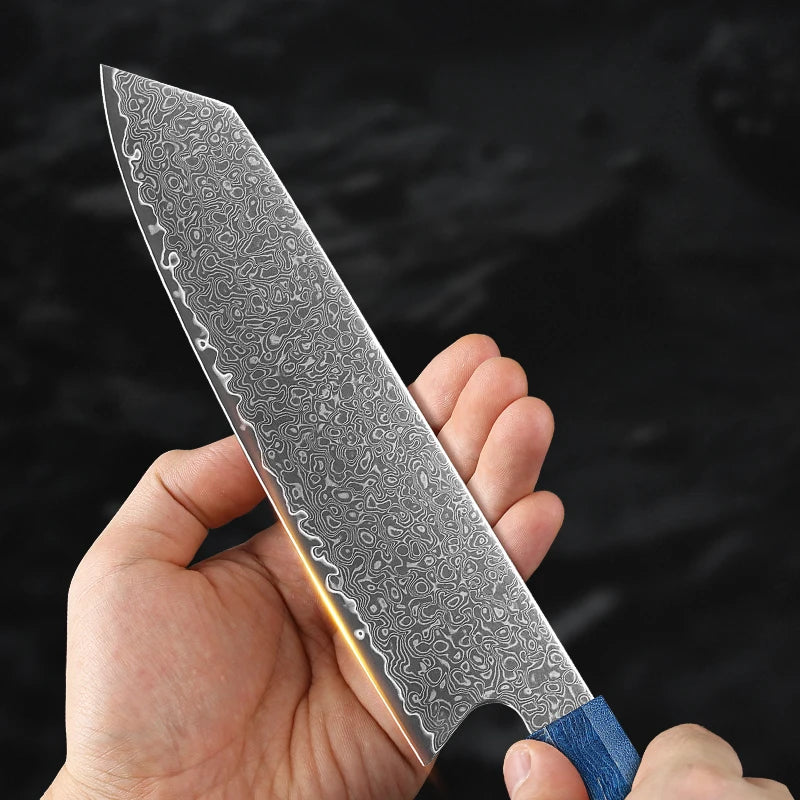Japanese Knife Set - VG10 Damascus Steel Chef, Santoku, Nakiri & Kiritsuke Knives with Wood Handle
