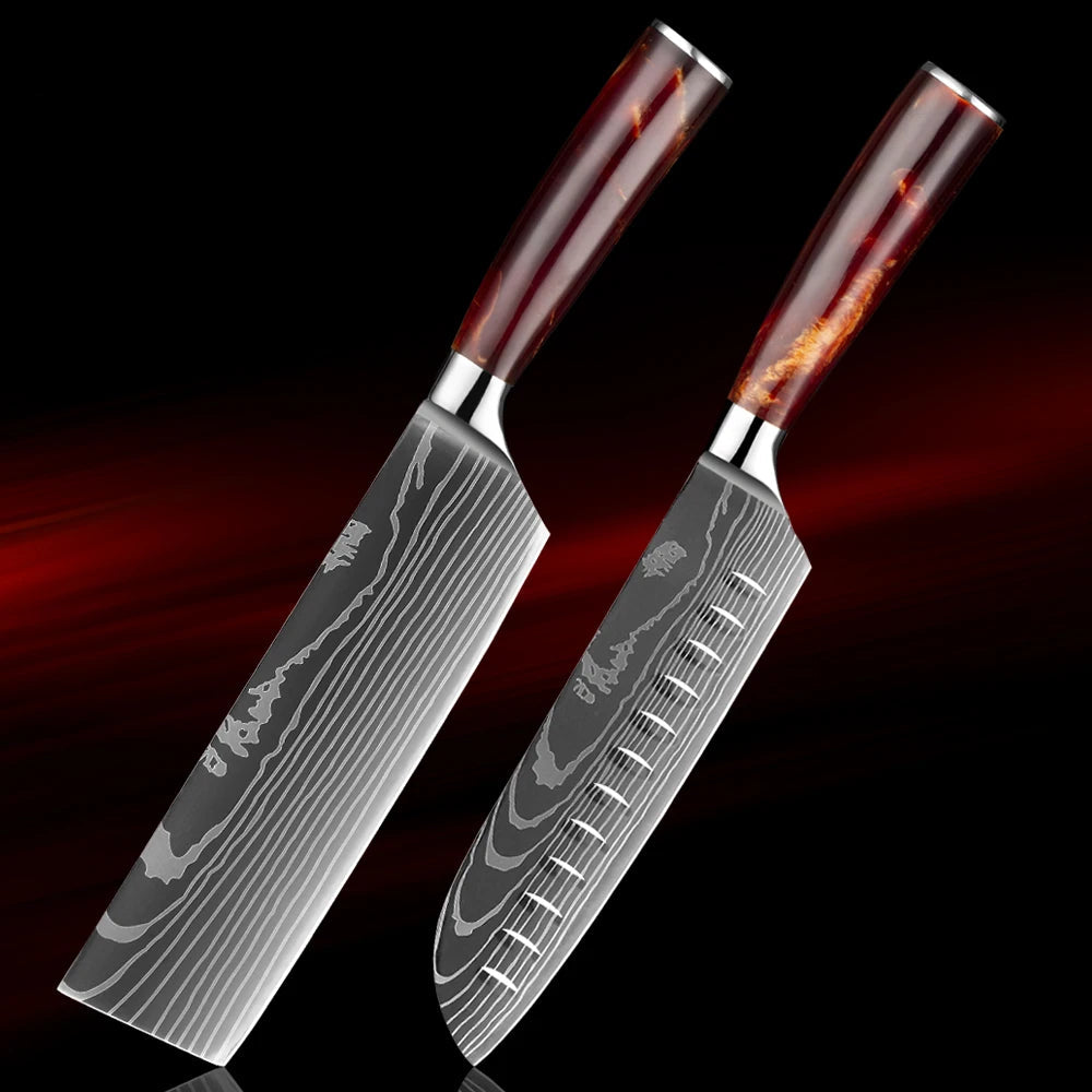 8-Piece Japanese Knife Set - Ultra Sharp Stainless Steel Kitchen Knives