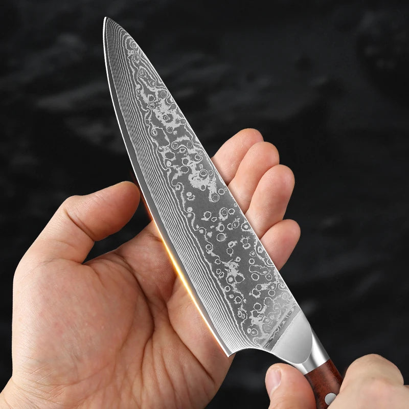 Japanese Knife Set - 7PCS VG10 Damascus Steel with Rosewood Handles