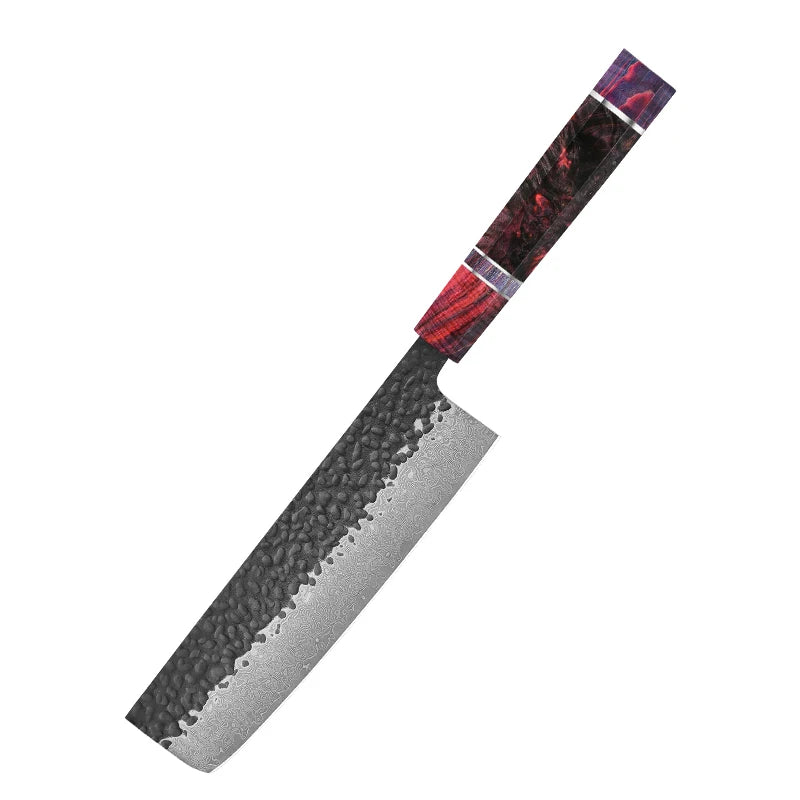 Japanese Knife Set - 4-Piece VG10 Damascus Steel Chef Knives with Stable Wood Handles