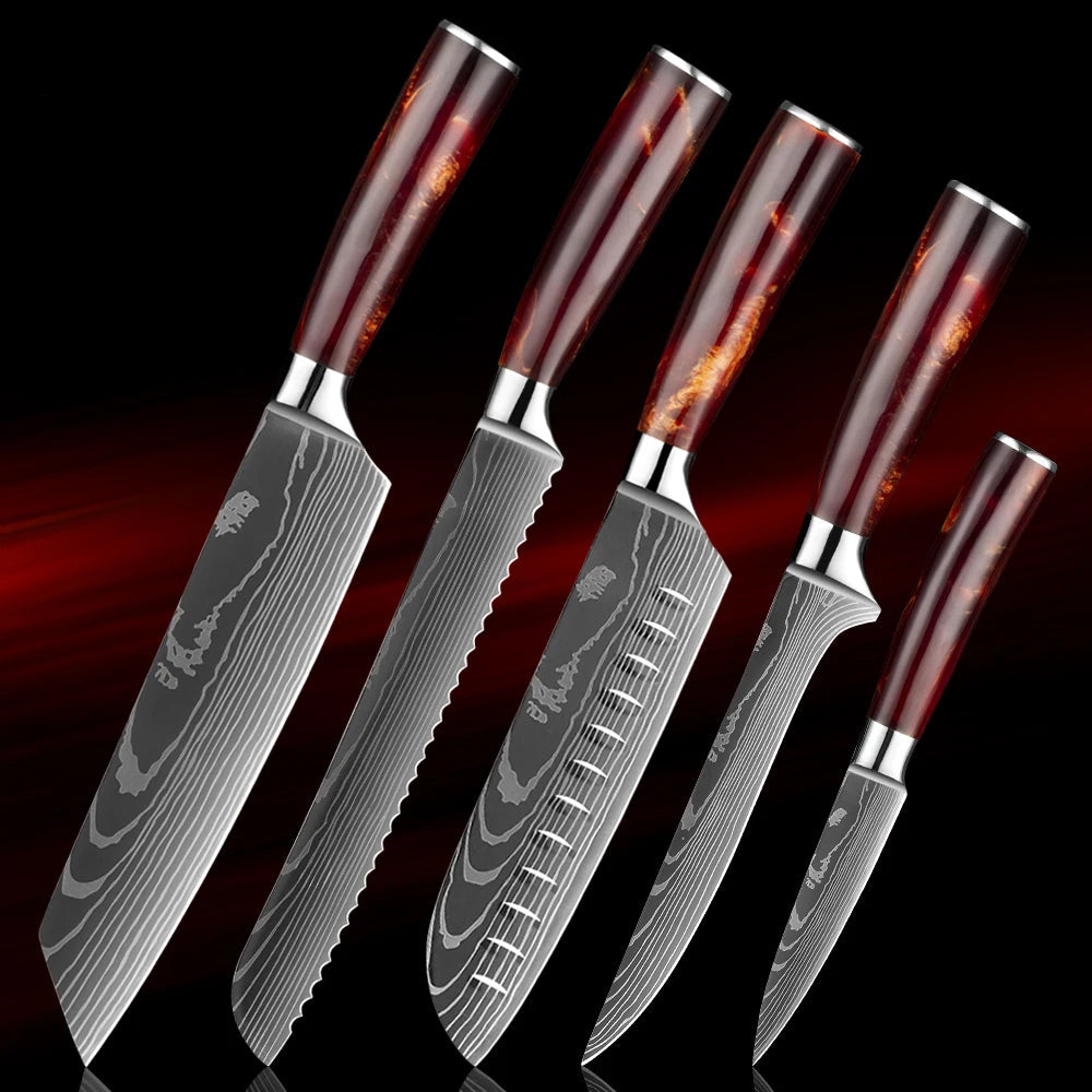 8-Piece Japanese Knife Set - Ultra Sharp Stainless Steel Kitchen Knives